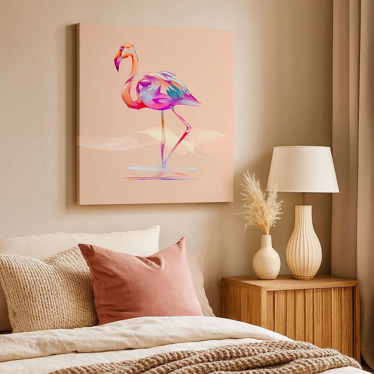 Lærredstryk - Billede på lærred - Fugl af god stemning - 30x30 cm