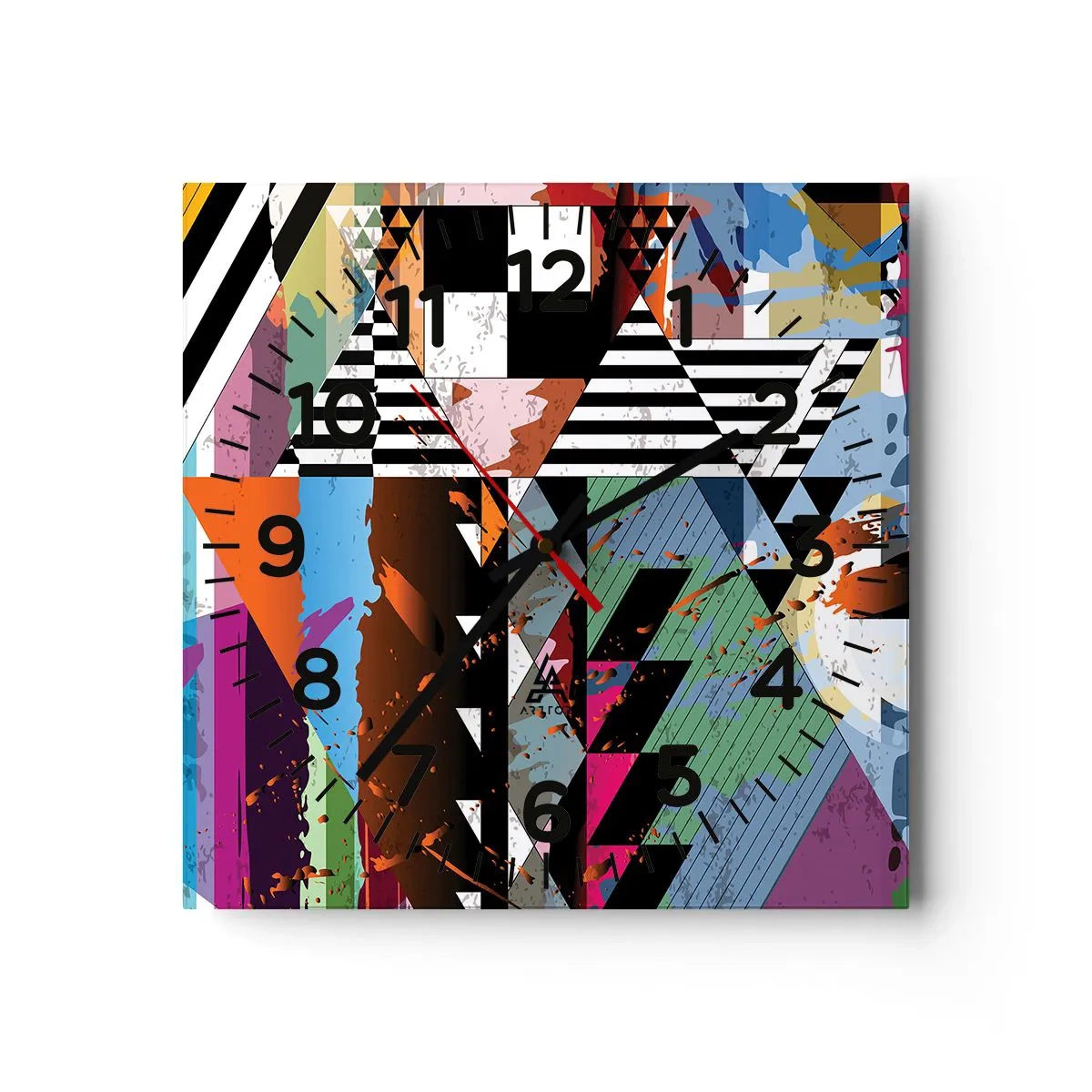 Vægur, Uret - Geometrisk og organisk - 40x40 cm