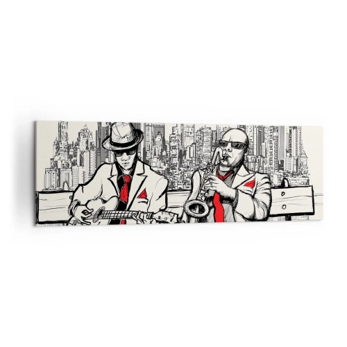 Lærredstryk - Billede på lærred - New York improvisation - 160x50 cm