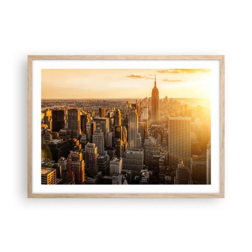Plakat i ramme af lyst egetræ - At vokse i solen - 70x50 cm