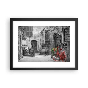 Plakat i sort ramme - Toscansk vej - 40x30 cm