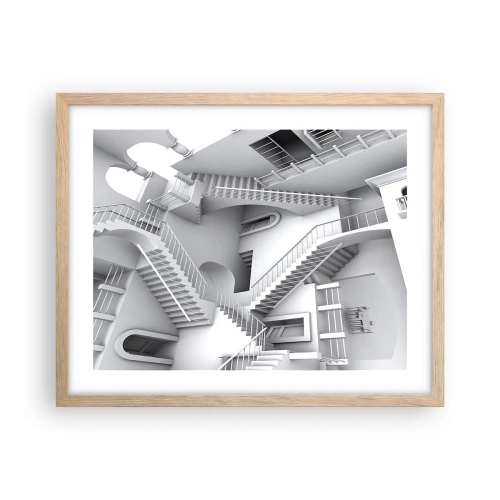 Plakat i ramme af lyst egetræ - Rummets paradokser - 50x40 cm