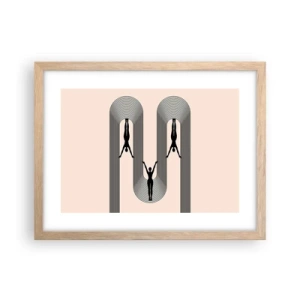 Plakat i ramme af lyst egetræ - På hovedet nedad - 40x30 cm