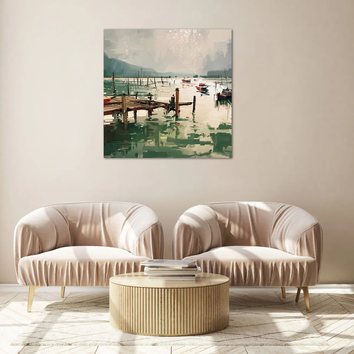 Billede på glas - Dækket af en smeltet måne - 30x30 cm