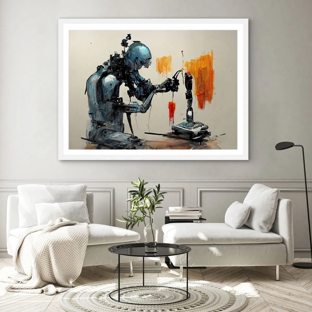 Plakat i hvid ramme - Kommer i morgen... - 100x70 cm