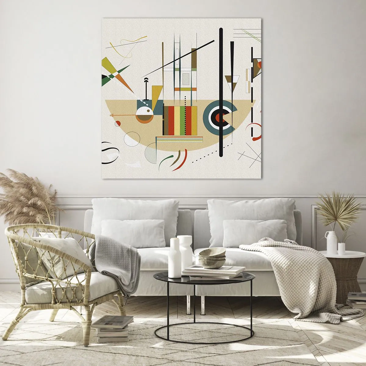 Billede på glas - Og verden griner - 60x60 cm