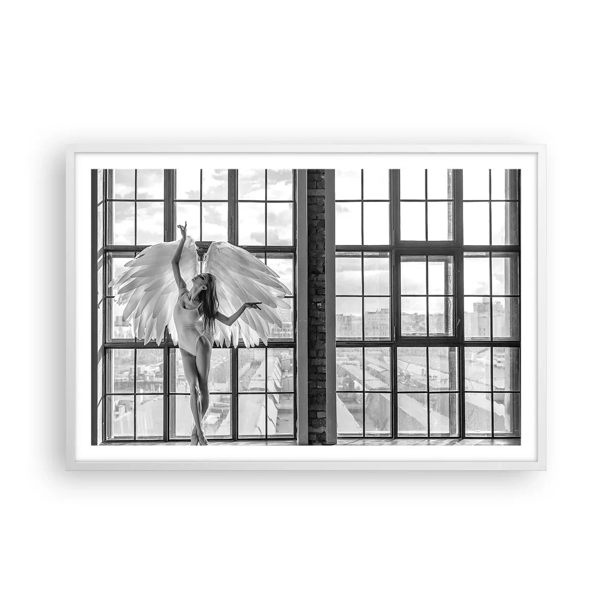 Plakat i hvid ramme - Englenes by? - 91x61 cm