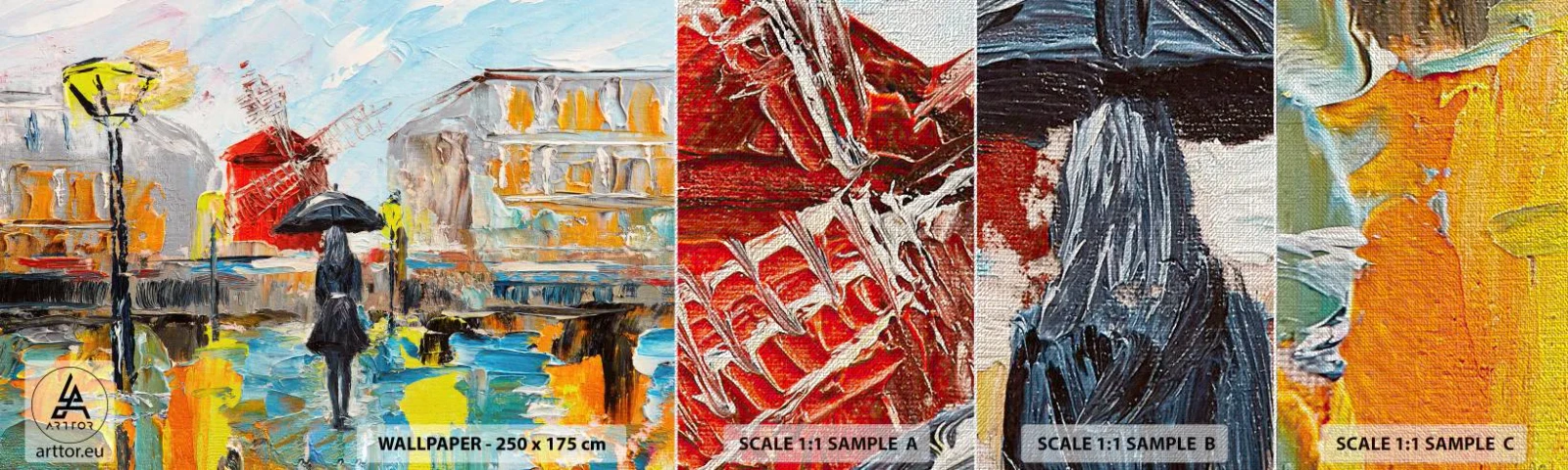 Prøve Fototapet Premium Canvas - Parisiske legender - Kvinde, Paris, By - 100x30 cm