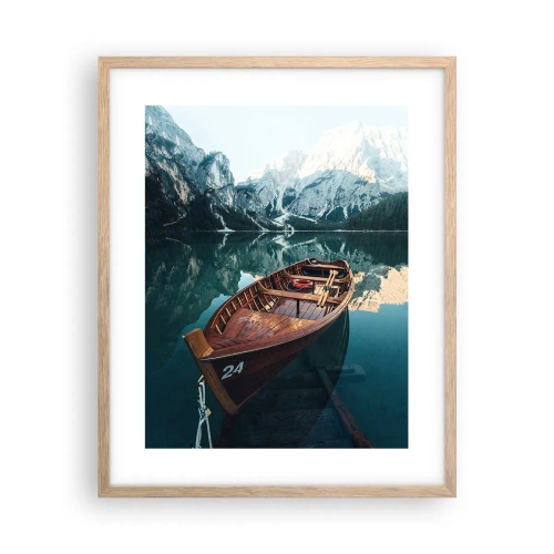 Plakat i ramme af lyst egetræ - Som om det var malet på glas - 40x50 cm