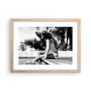 Plakat i ramme af lyst egetræ - Sommerdrøm - 40x30 cm