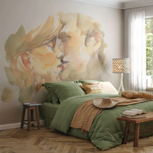 Fototapet Standard Eco - Den fundne halvdel? - Forelsket par, Kys, Stykke - 350x256 cm