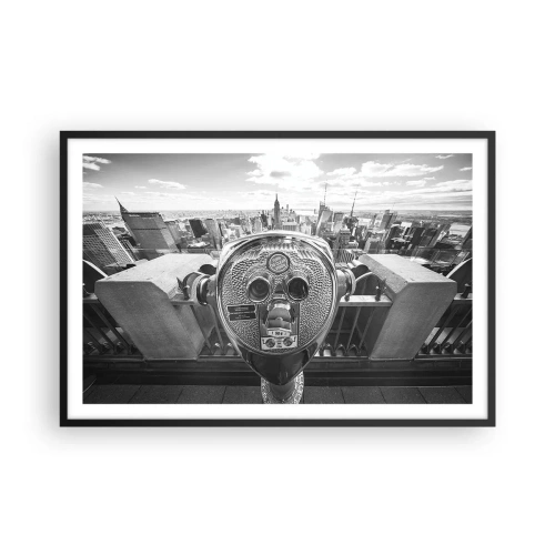 Plakat i sort ramme - Byen over byer - 91x61 cm