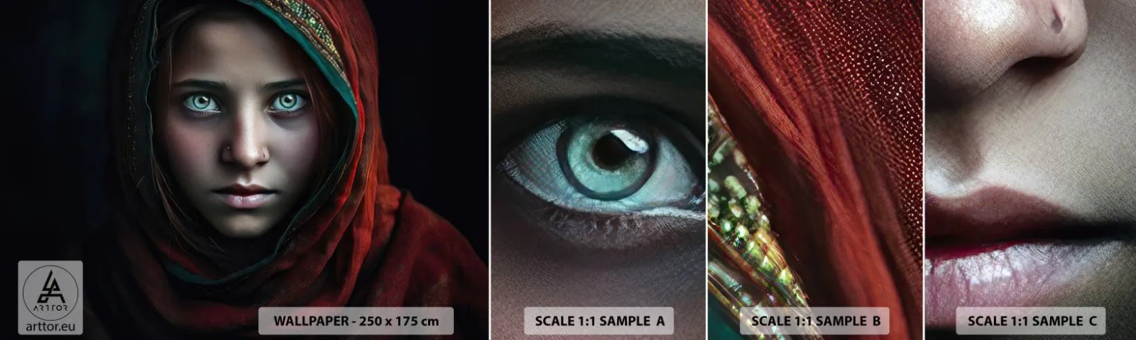 Fototapet Prøve Standard Eco - Østens prinsesse - Pige, Portræt, Pakistan - 100x30 cm