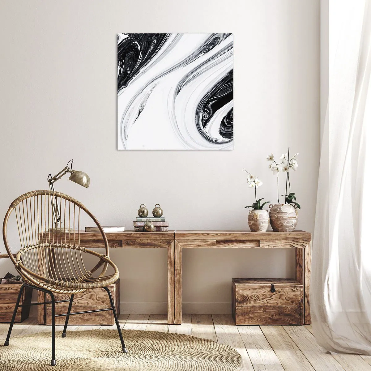 Lærredstryk - Billede på lærred - Kombination af modsætninger - 40x40 cm
