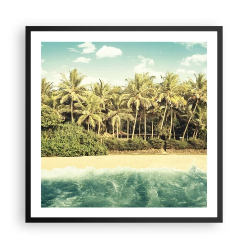 Plakat i sort ramme - Hvad med her? - 60x60 cm