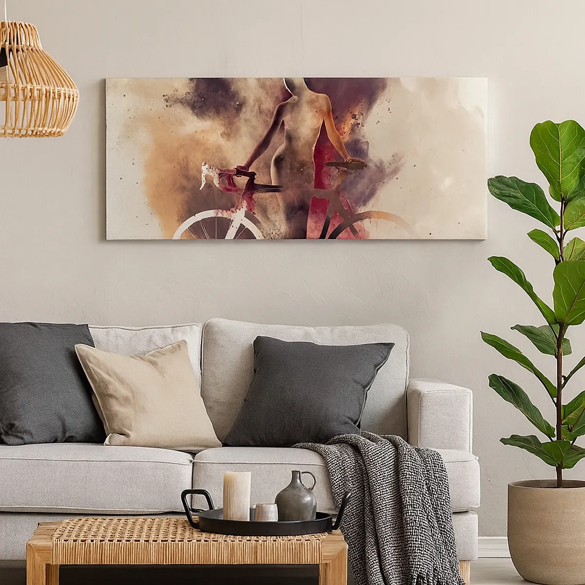 Lærredstryk - Billede på lærred - I marmor former den cyklende sjæl - 30x30 cm