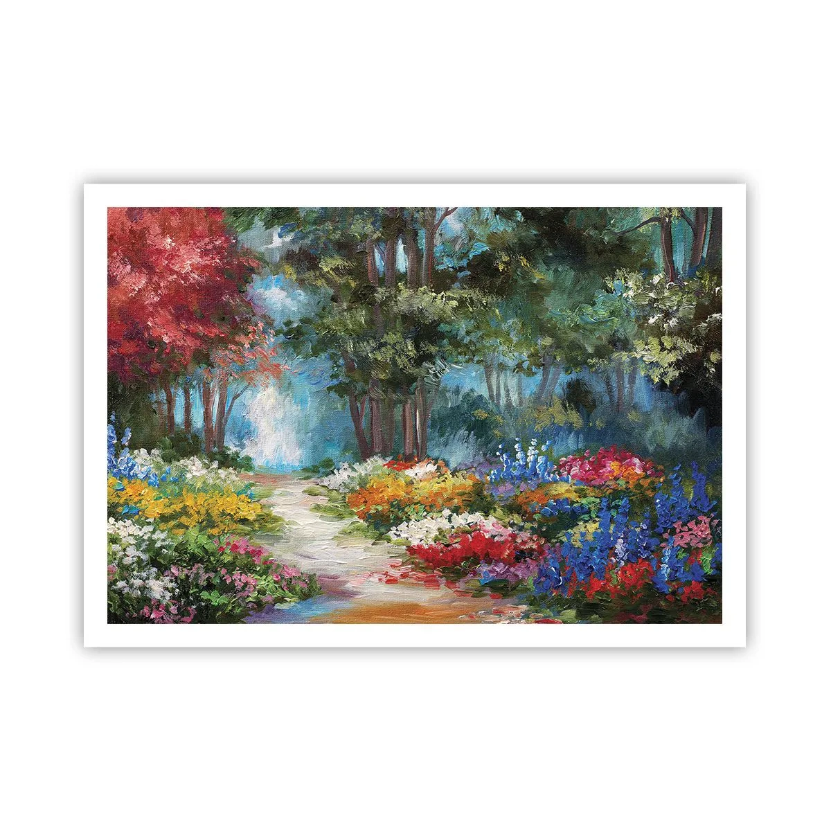 Plakat - Skovhave, blomsterskov - 100x70 cm