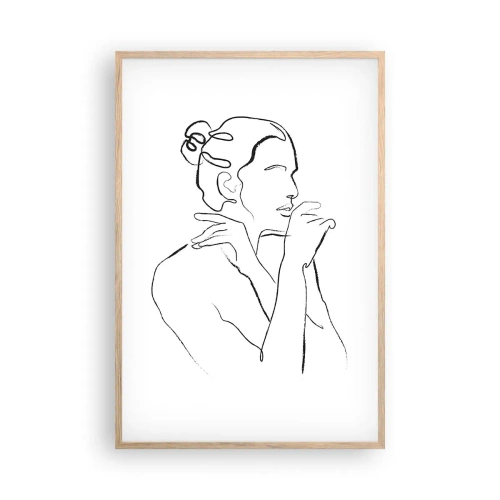 Plakat i ramme af lyst egetræ - Nøgen: et sensuelt mysterium - 61x91 cm