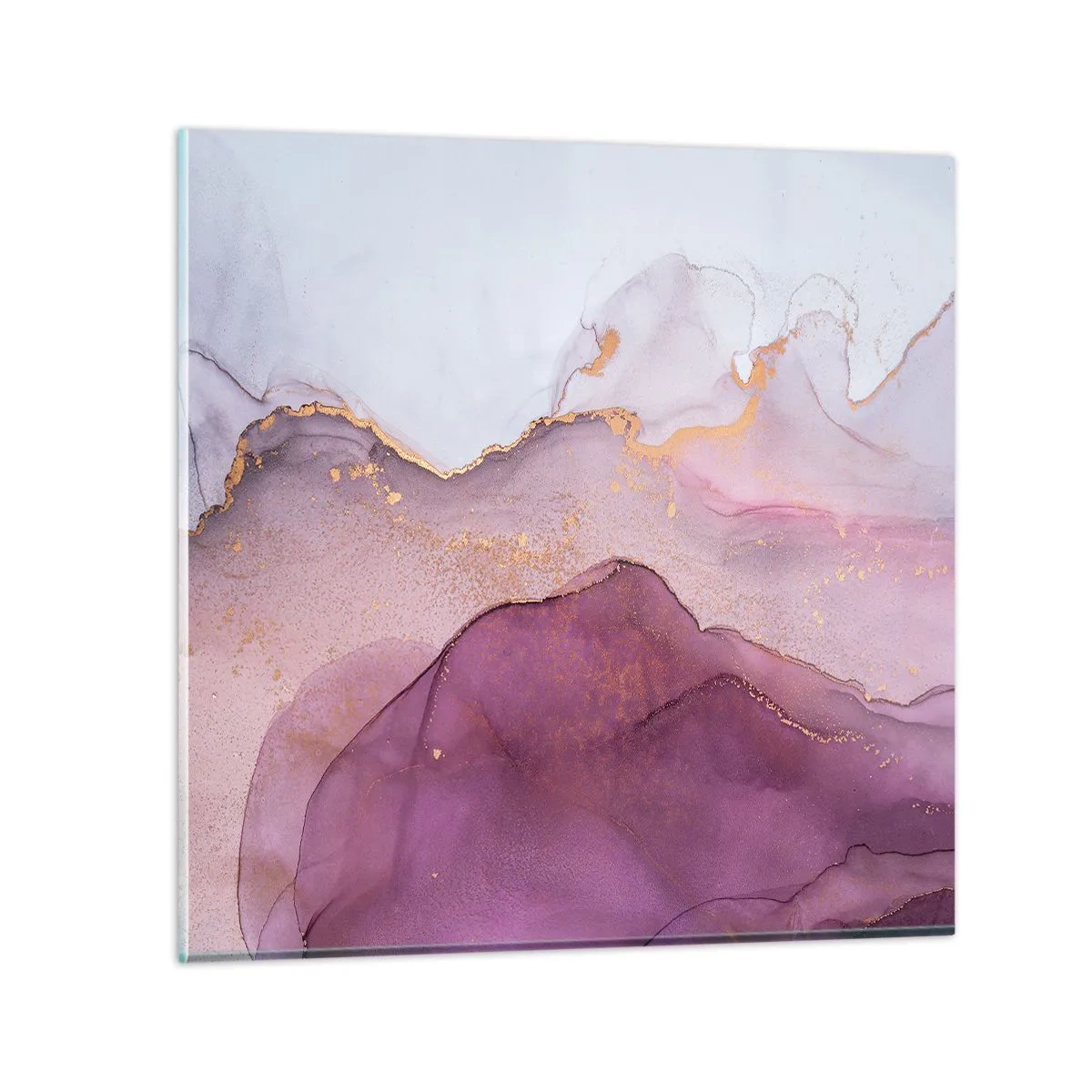 Billede på glas - Lilla og violette bølger - 40x40 cm