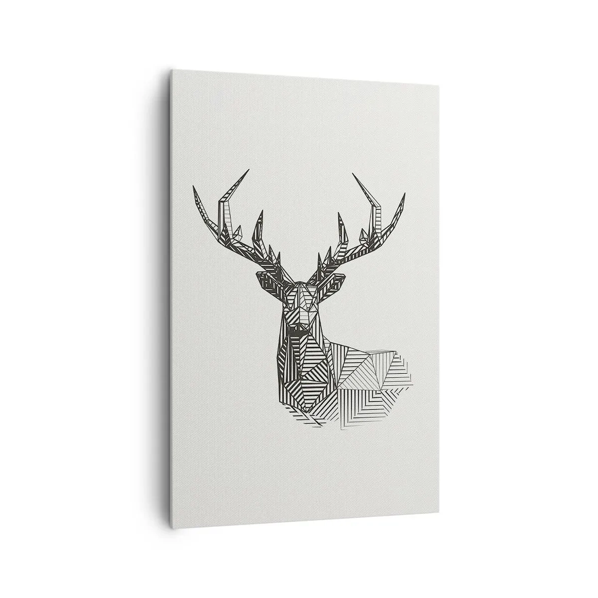 Lærredstryk - Billede på lærred - Hjorte i kubistisk stil - 80x120 cm