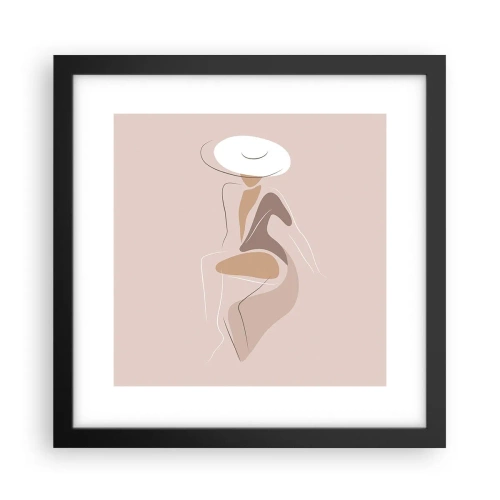 Plakat i sort ramme - En dame, der skal være - 30x30 cm