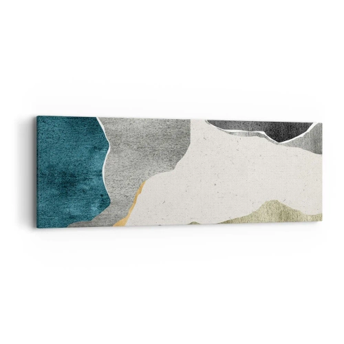 Lærredstryk - Billede på lærred - Mosaikkomposition med en streng af guld - 90x30 cm