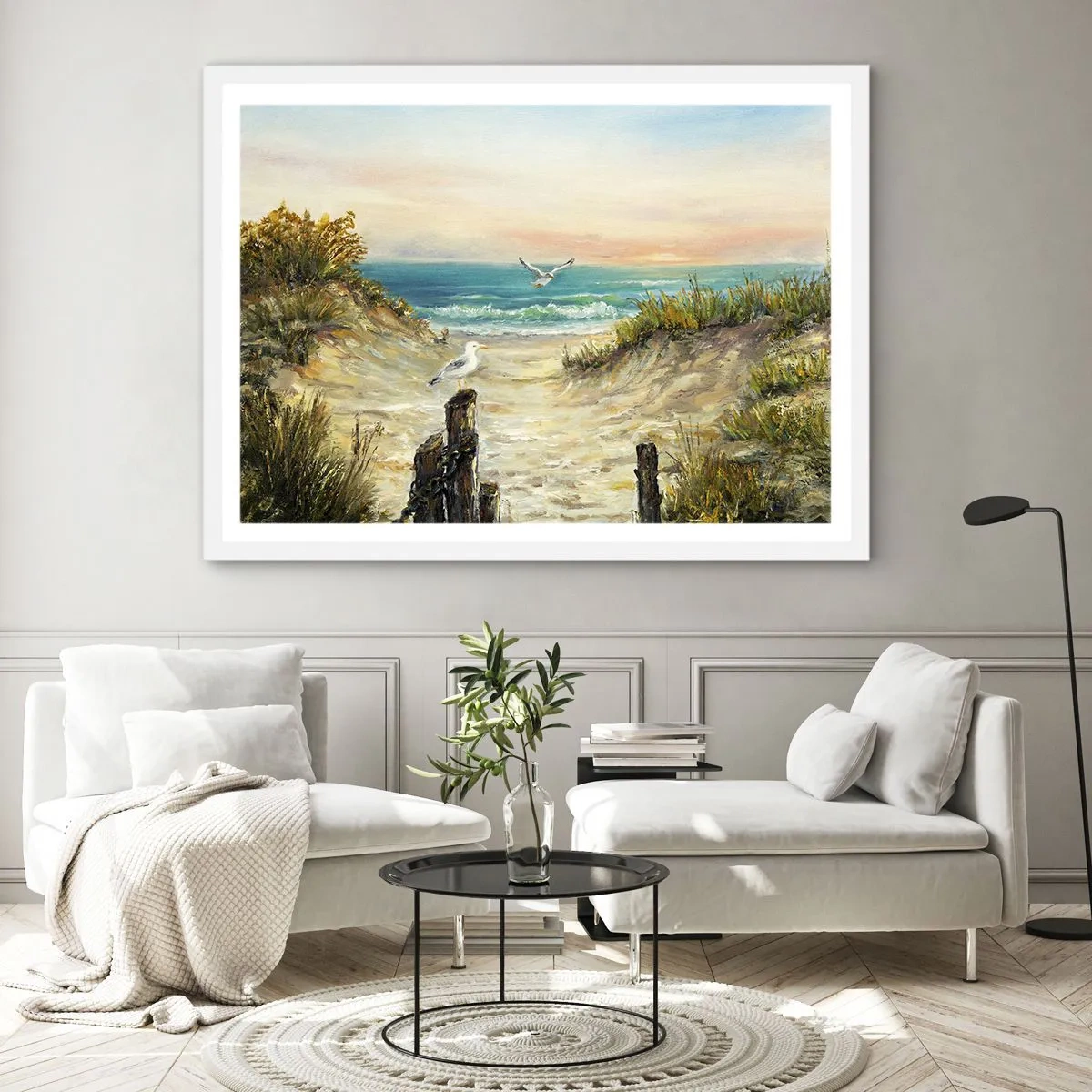 Plakat i hvid ramme - Vindstille tilbagetog - 50x40 cm