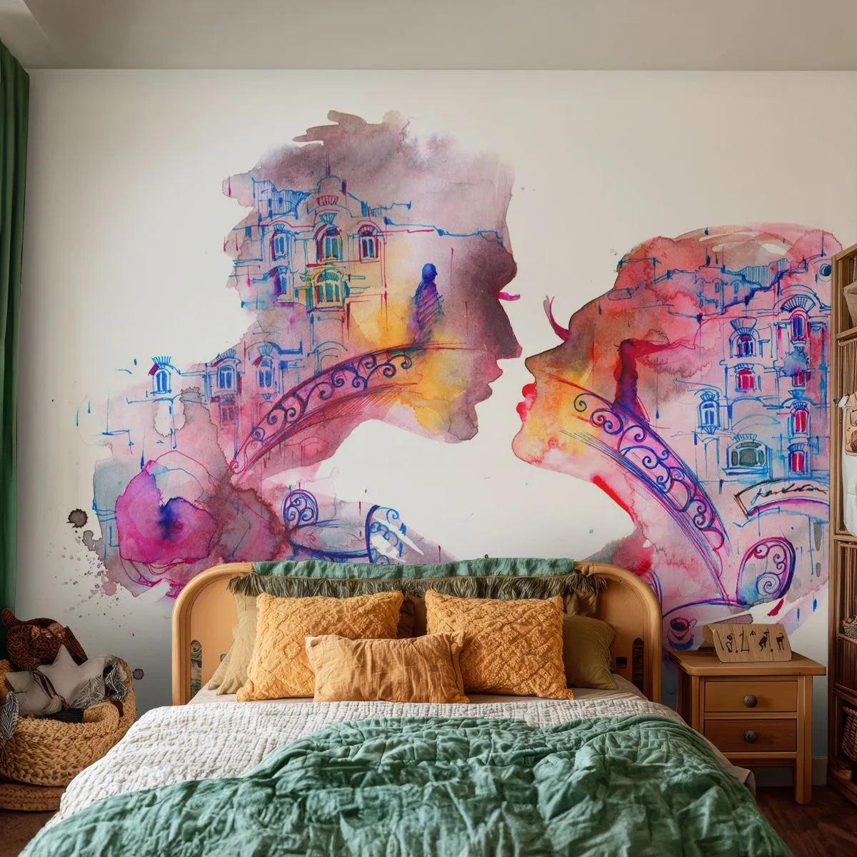 Fototapet Premium Canvas - Sukkenes hemmelige bro - Abstraktion, Forelsket par, Arkitektur - 100x70 cm