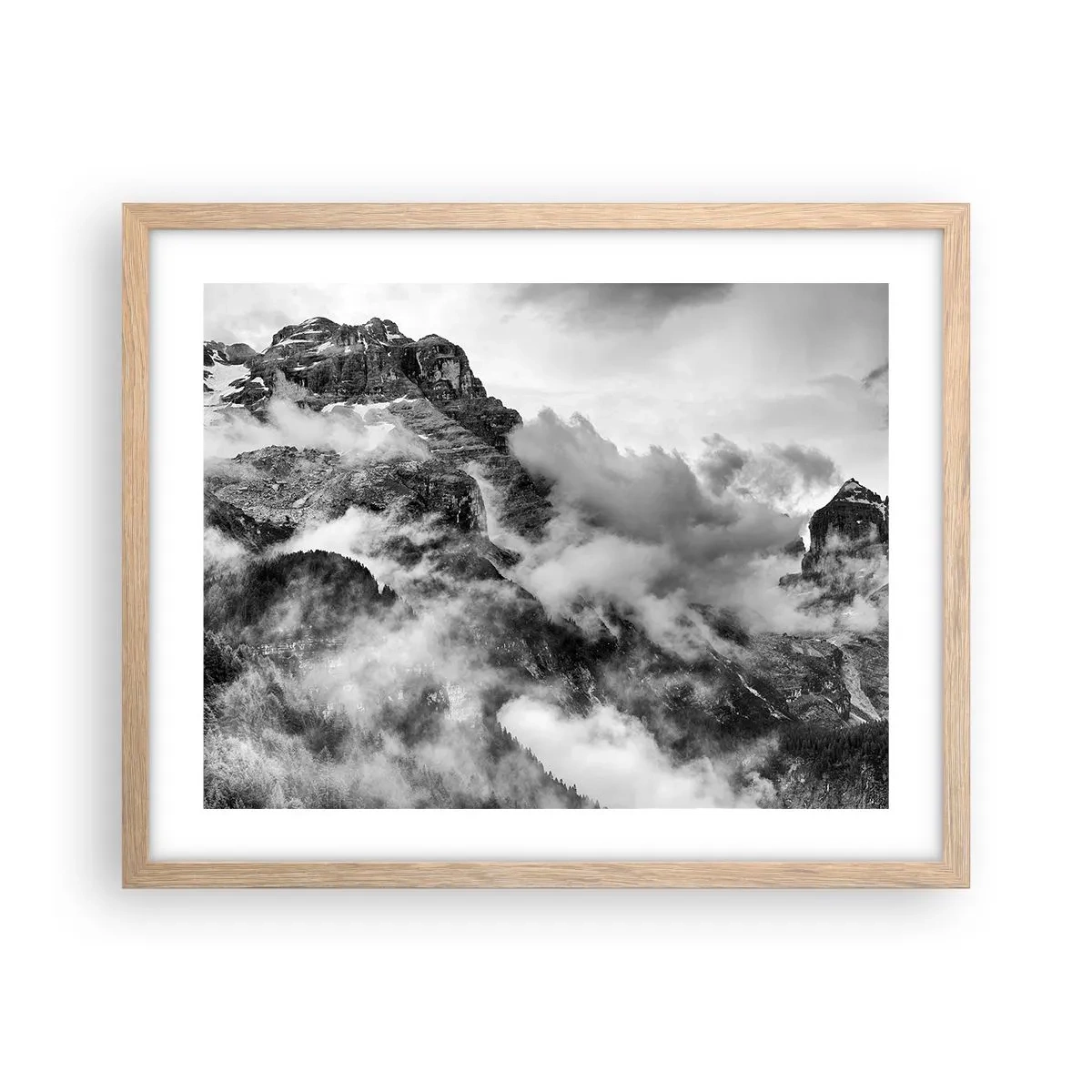 Plakat i ramme af lyst egetræ - Smukt og grusomt - 50x40 cm