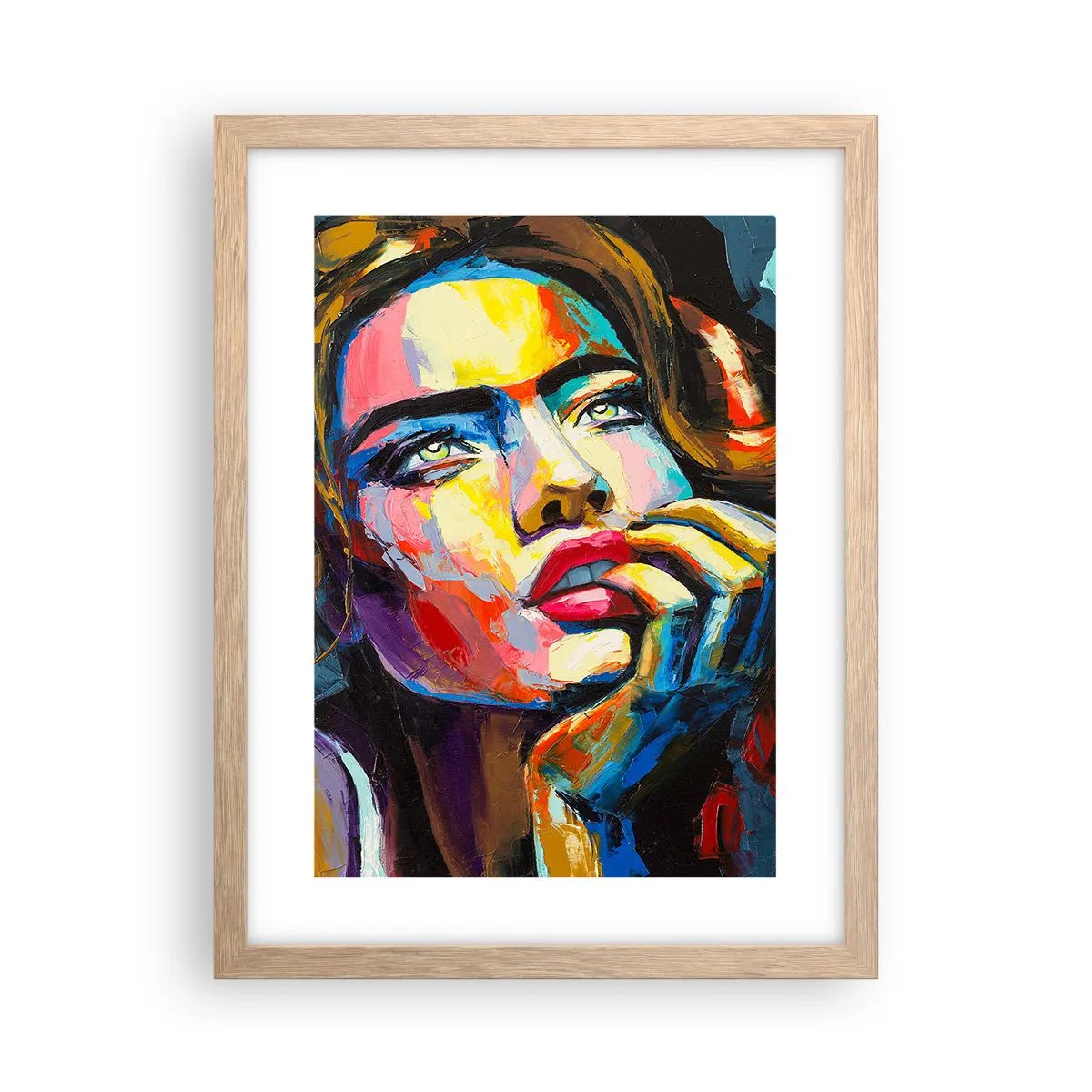 Plakat i ramme af lyst egetræ - Drømme som fugle svæver gennem himlen - 30x40 cm