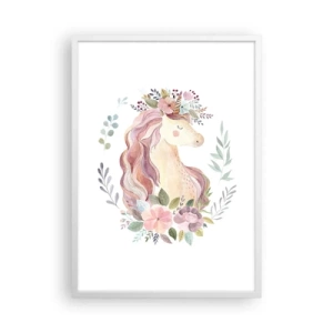 Plakat i hvid ramme - En invitation til eventyrets verden - 50x70 cm