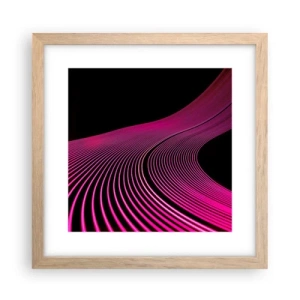 Plakat i ramme af lyst egetræ - En allé af lys - 30x30 cm