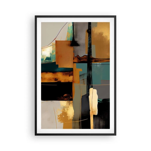 Plakat i sort ramme - Abstraktion - lys og skygge - 61x91 cm