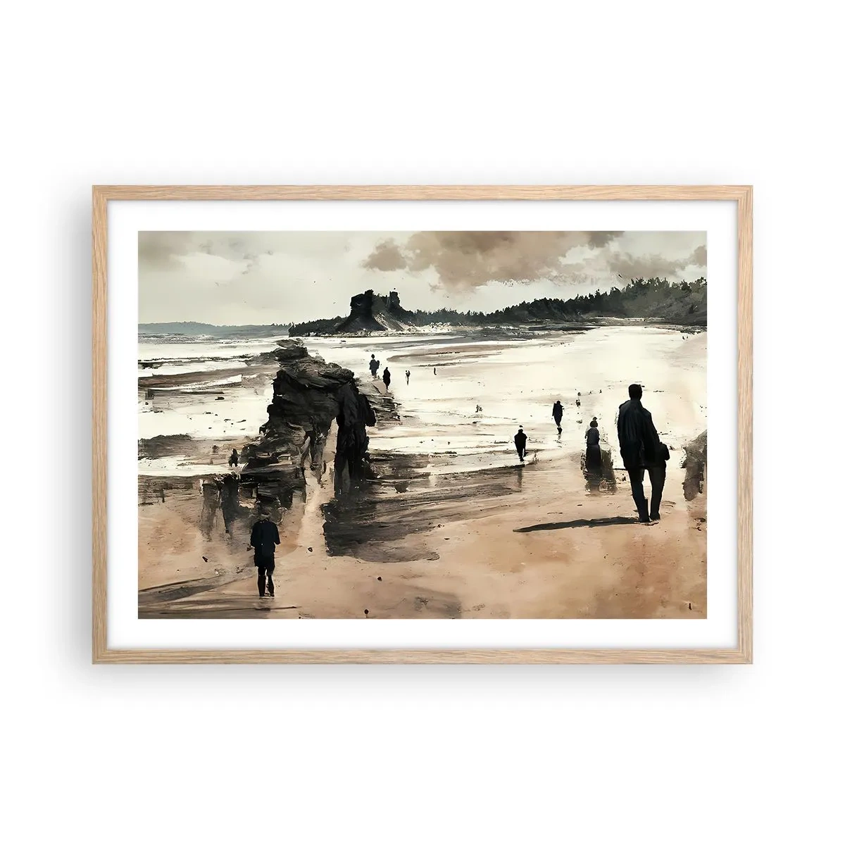 Plakat i ramme af lyst egetræ - Indkaldt - 70x50 cm