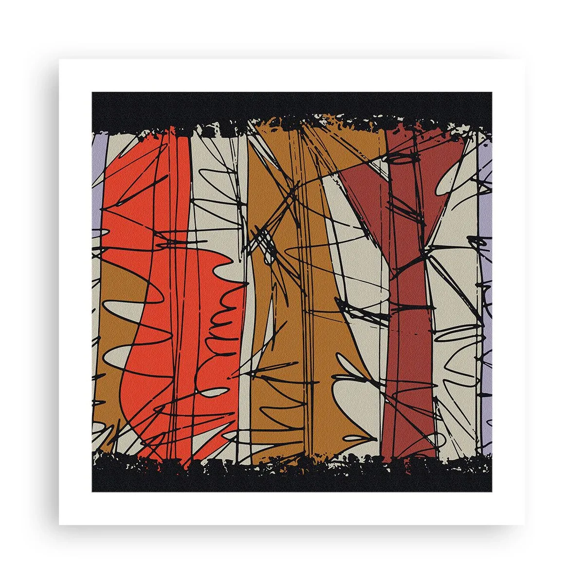 Plakat - Spontan komposition - 50x50 cm