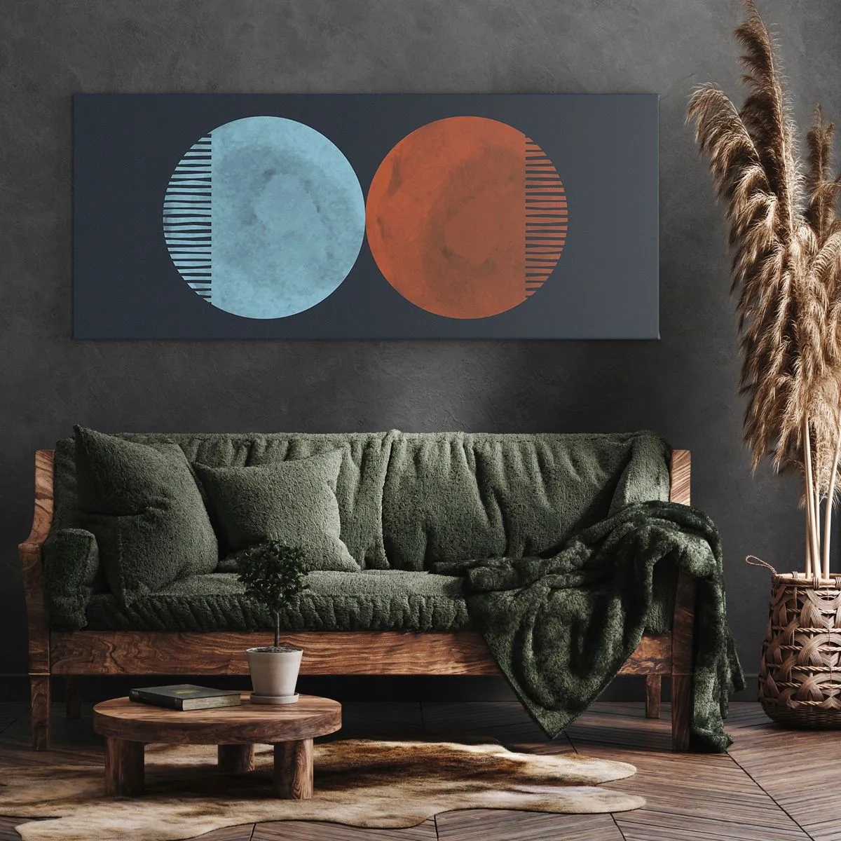 Lærredstryk - Billede på lærred - Kun geometri? - 100x40 cm