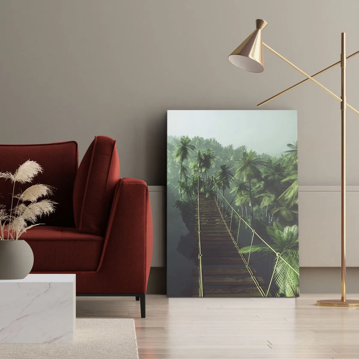 Lærredstryk - Billede på lærred - Over det kogende grønne - 55x100 cm