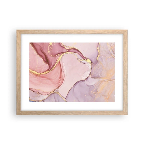 Plakat i ramme af lyst egetræ - Et kærtegn af farver - 40x30 cm