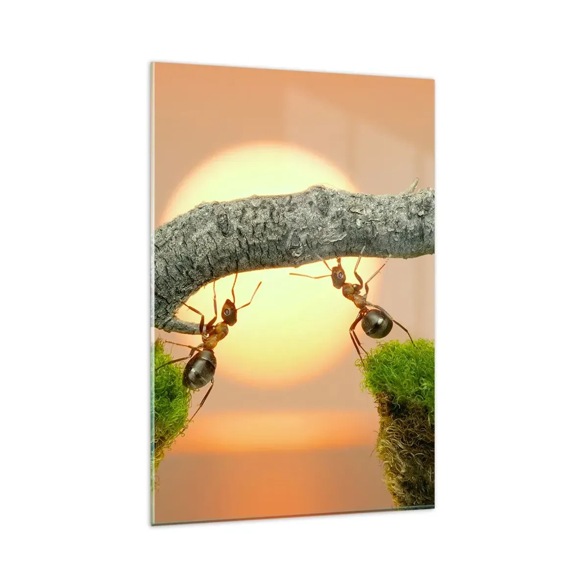 Billede på glas - Glædeligt, fælles arbejde - 80x120 cm