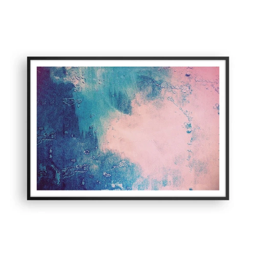 Plakat i sort ramme - Blå omfavnelse - 100x70 cm