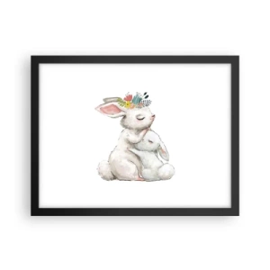 Plakat i sort ramme - Der er intet sted som hos mor - 40x30 cm