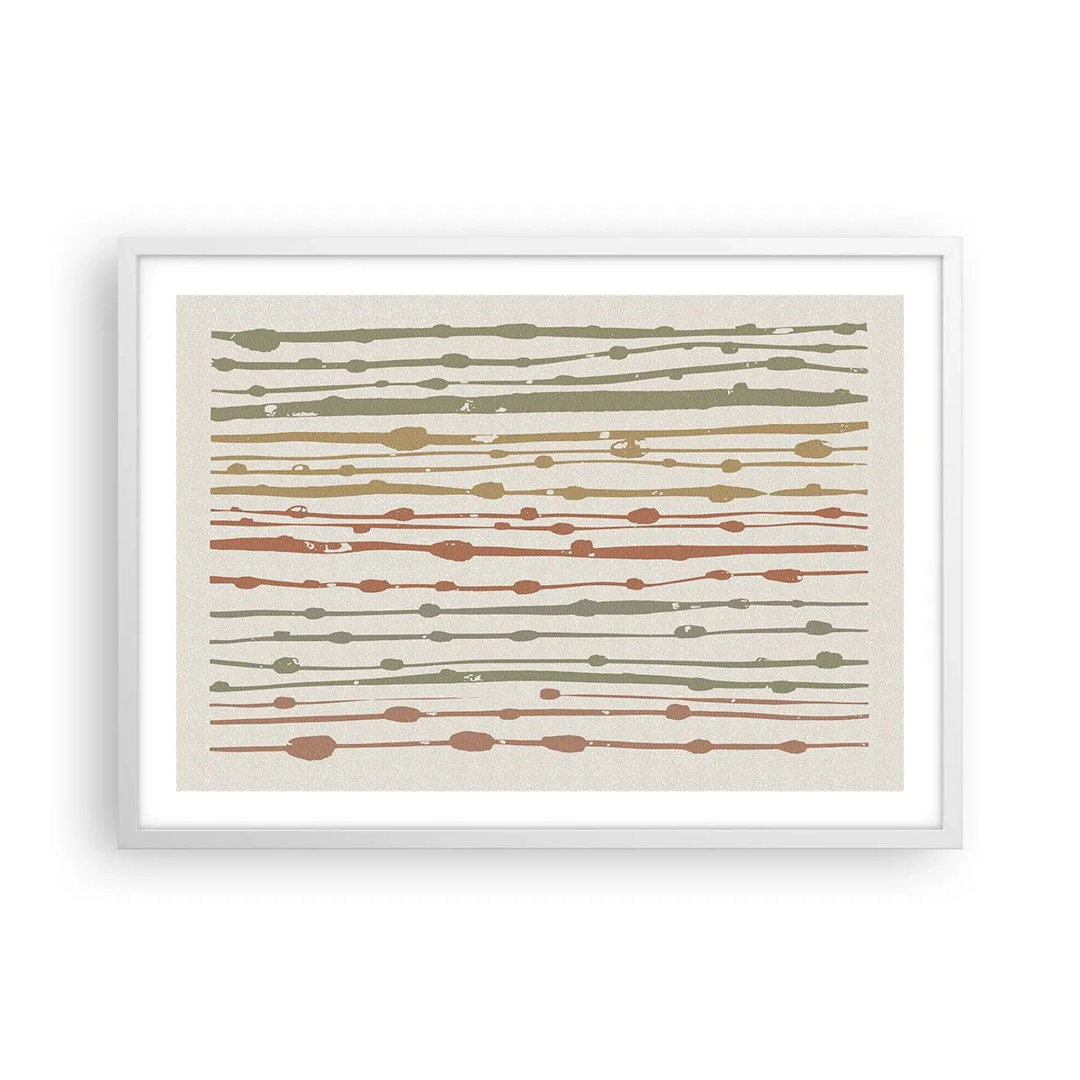 Plakat i hvid ramme - Musikalsk farvenotation - 70x50 cm