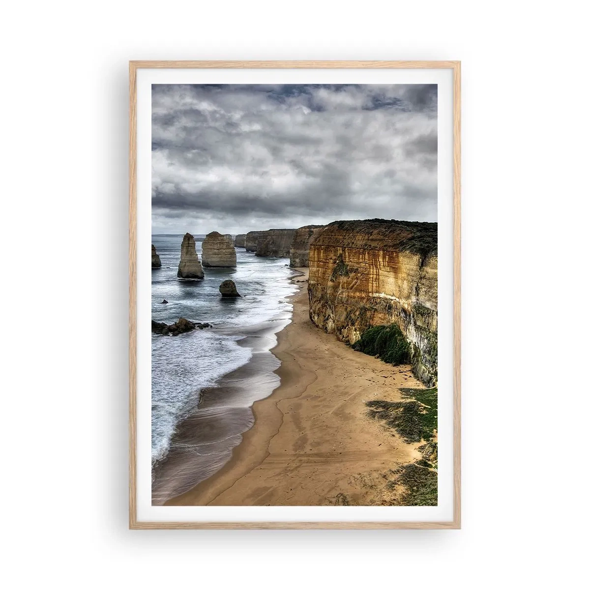 Plakat i ramme af lyst egetræ - Rå skønhed - 70x100 cm