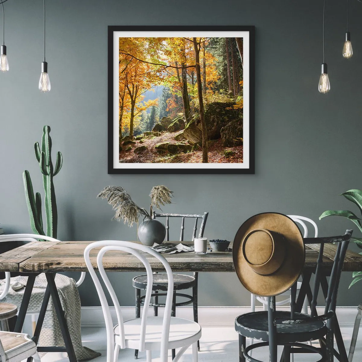 Plakat i sort ramme - Tid til at slappe af - 60x60 cm