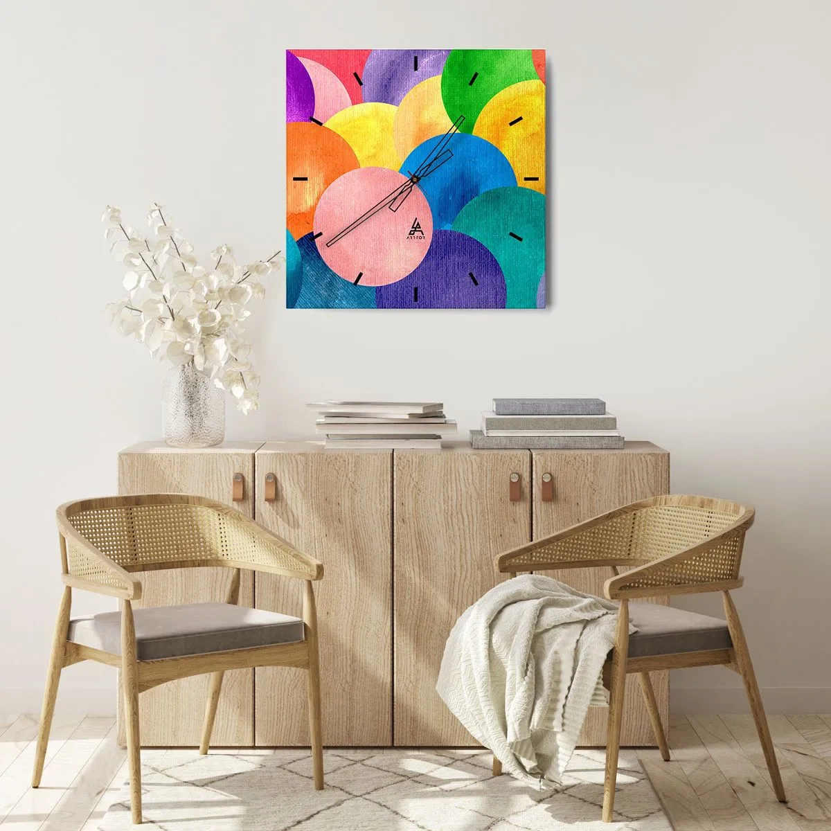 Vægur, Uret - Den oprindelige fylde af liv - 40x40 cm