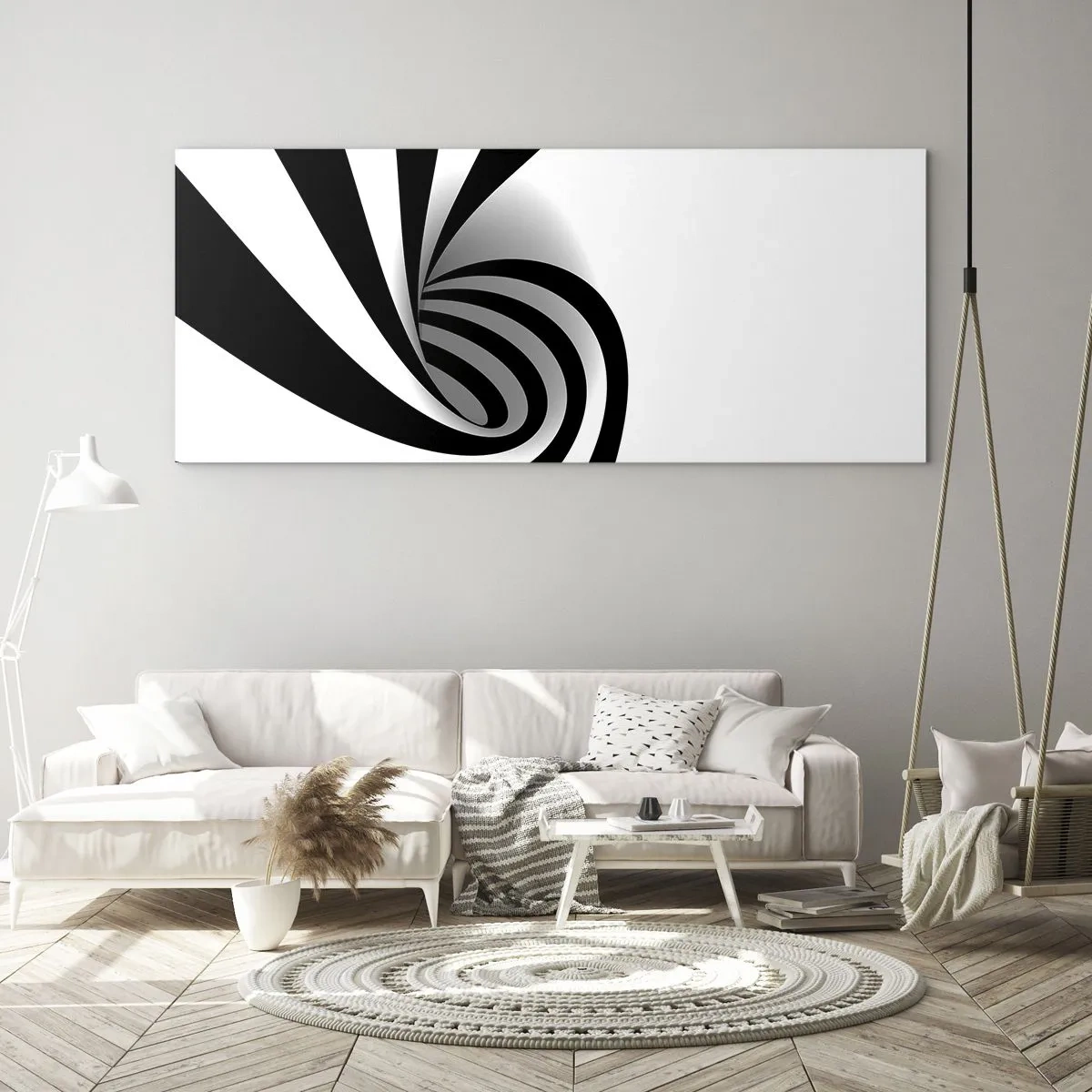 Billede på glas - Og alligevel snurrer den - 140x50 cm