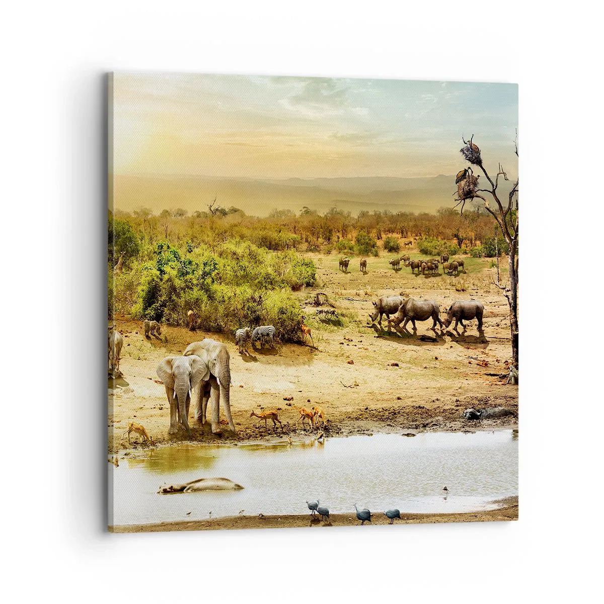 Lærredstryk - Billede på lærred - "Og ud af Eden flød en flod...". - 70x70 cm