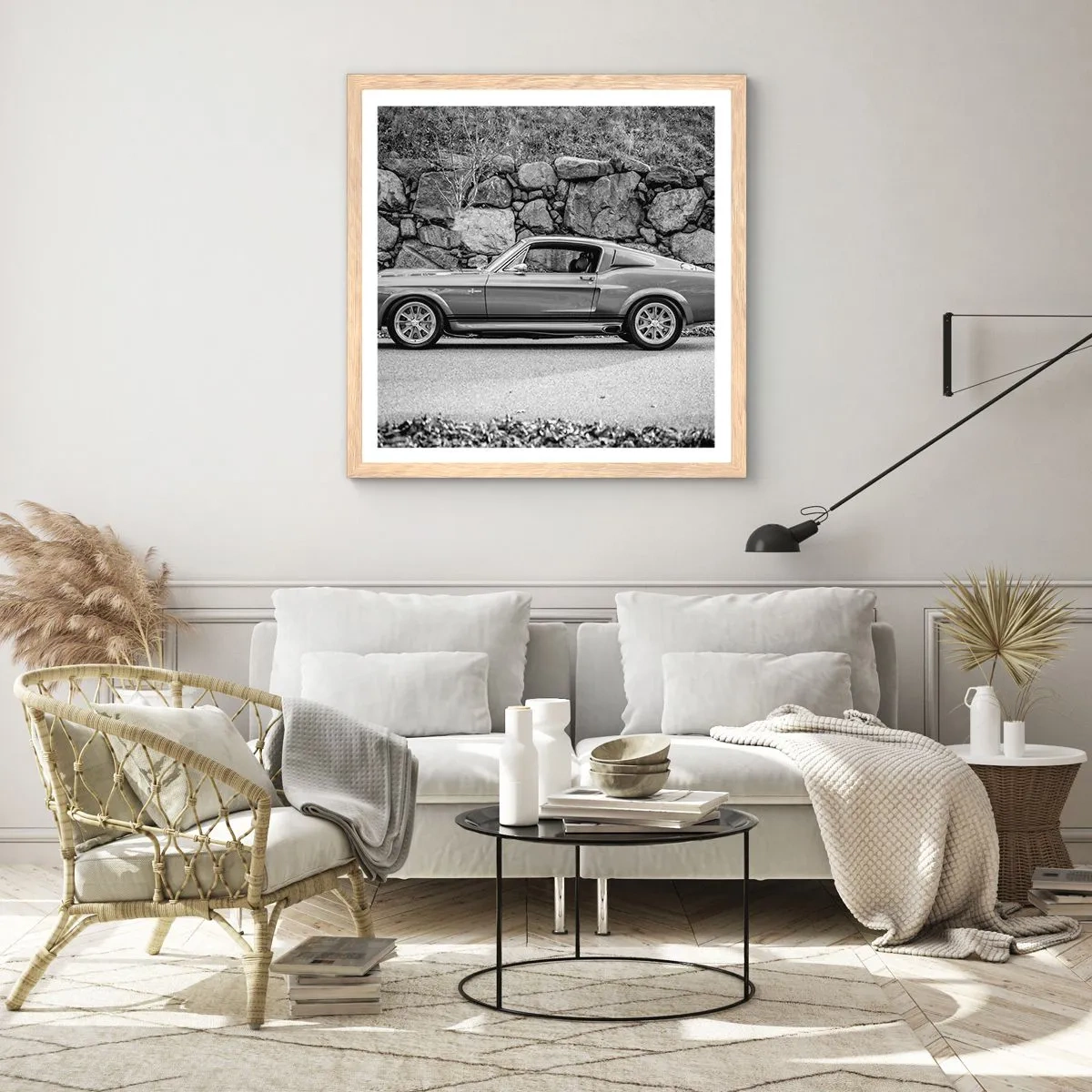 Plakat i ramme af lyst egetræ - En legende fra 1960'erne. - 40x40 cm