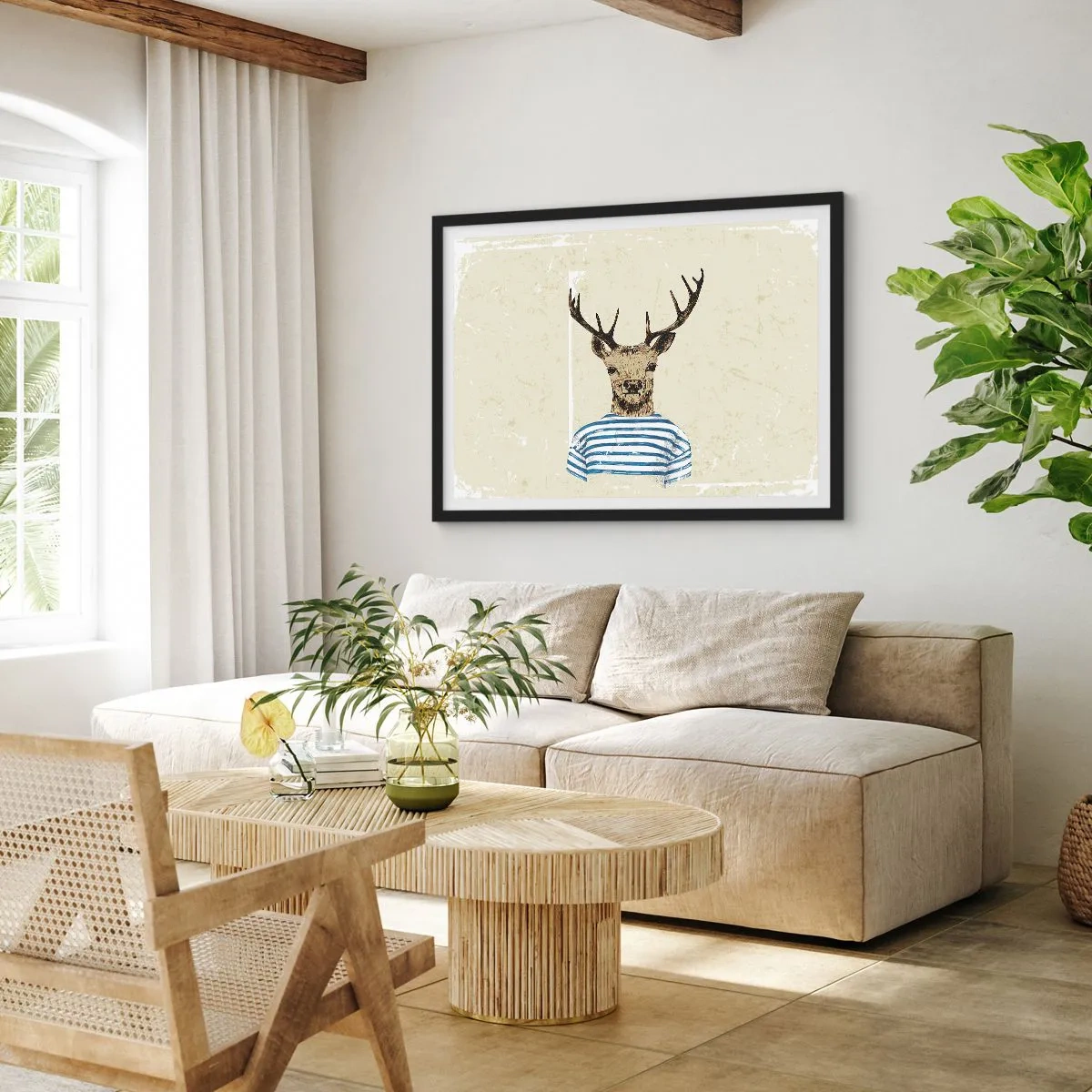Plakat i sort ramme - Fordi jeg kan lide stribede skjorter! - 70x50 cm