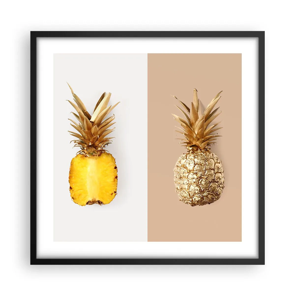 Plakat i sort ramme - Ananas til os - 50x50 cm
